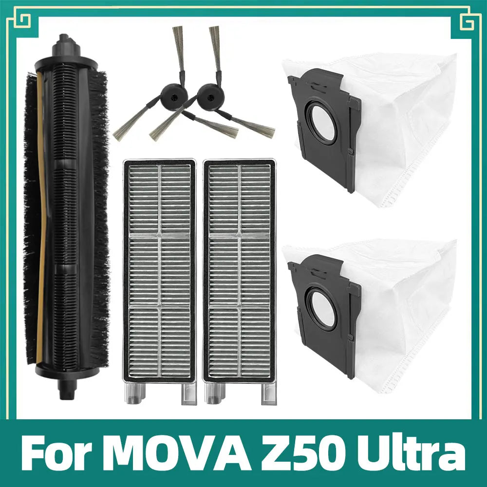 Fit For Mova Z50 Ultra Robot Vacuum Replacement Kits Main Side Brush HEPA Filter Dust Bag Accessories Parts