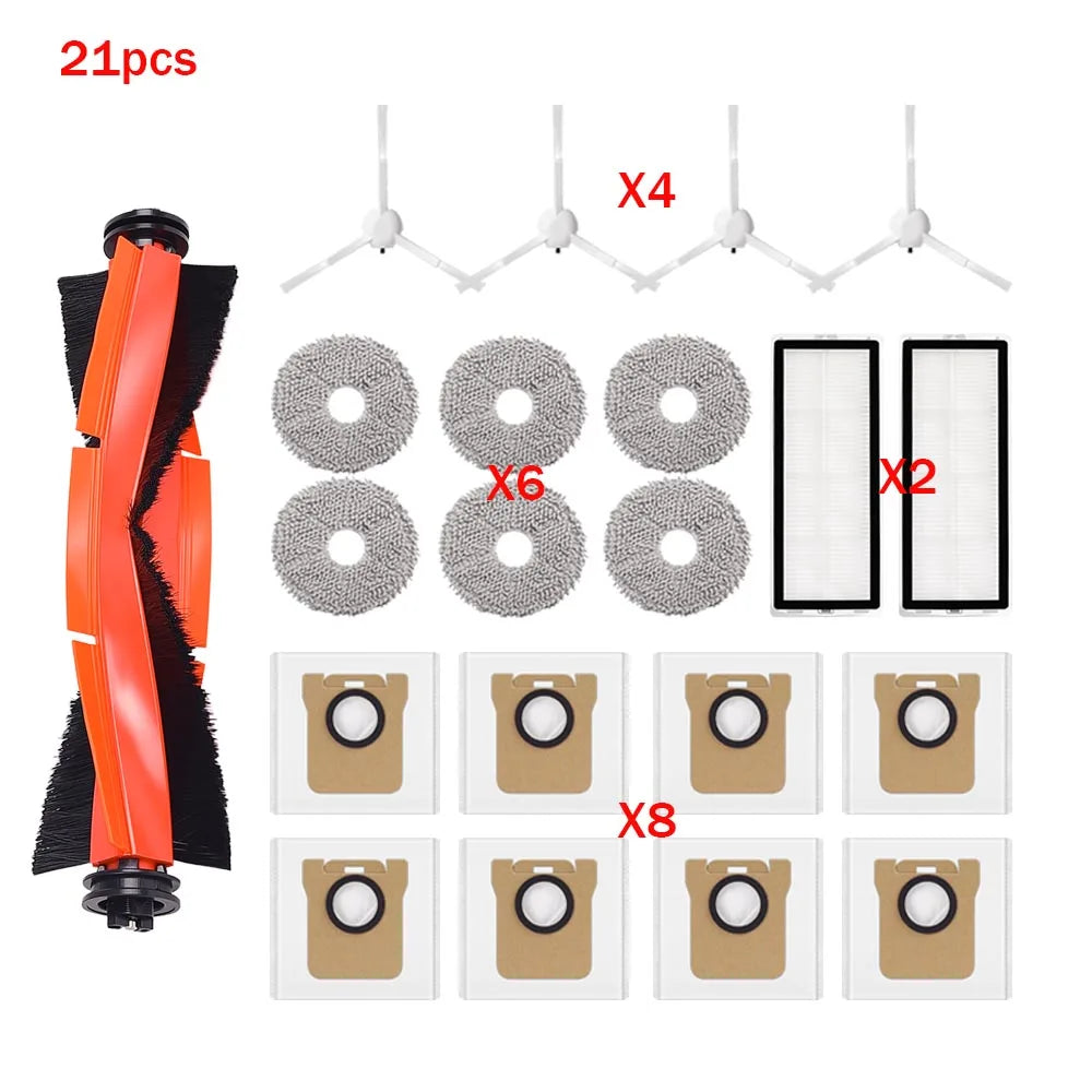 Spare Replacement Parts Fit For Xiaomi X20 Plus X20+ Robot Vacuum Roller Brush Side Brush Filter Mop Cloth Dust Bag Accessories