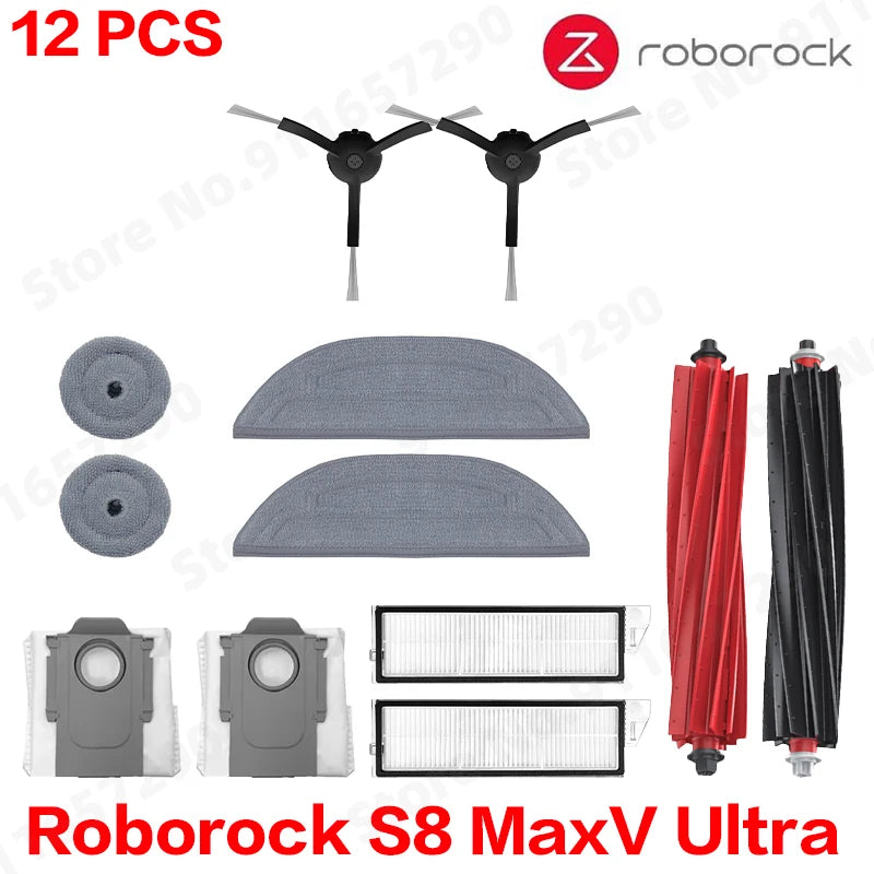 Roborock S8 MaxV Ultra Robot Vacuum Cleaner Accessories Mop Cloth Vacuum Bags Side Brush Filter Replaceable Spare Parts