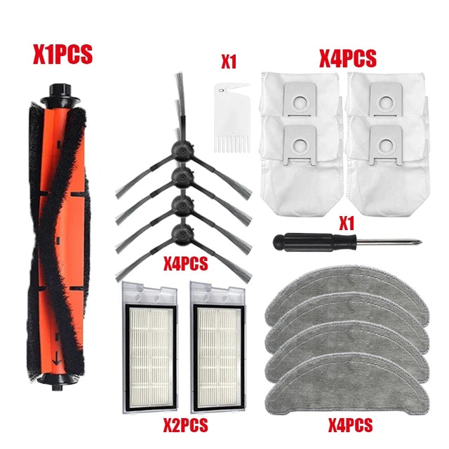 For Roidmi Eve Plus SDJ01RM Robotic Vacuum Cleaner Spare Parts Mop Cloth Hepa Filter Main Brush Side Brush Dust Bag Accessories