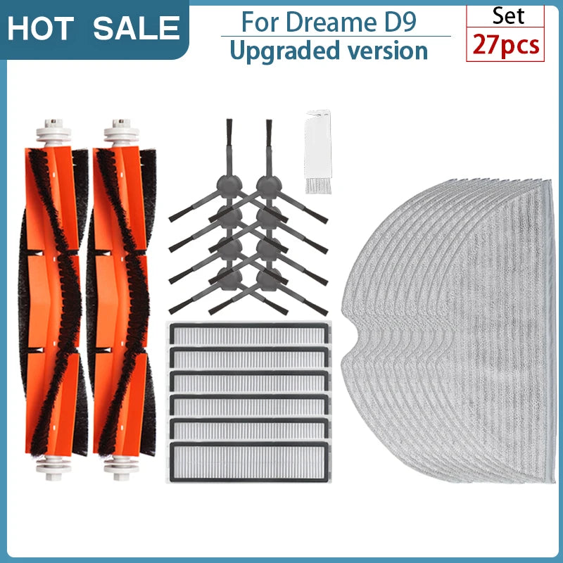 For Dreame Bot D9 Accessories D9 Max Robot Vacuum Cleaner HEPA Filter Main Side Brush Mop Cloths Replacement Spare Parts