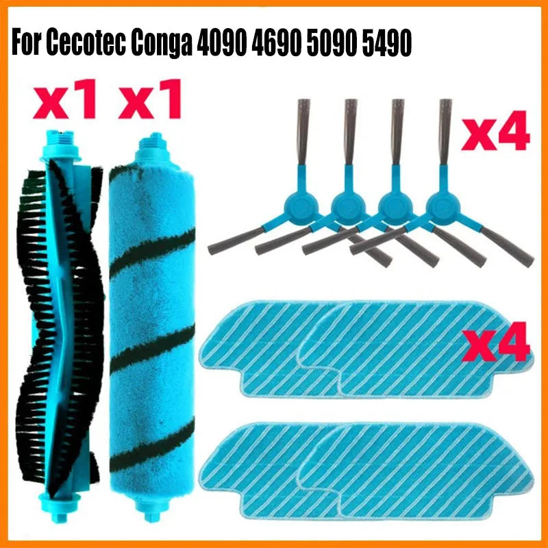 Main Roller Side Brush Mop Cloths Rag Replacement For Cecote