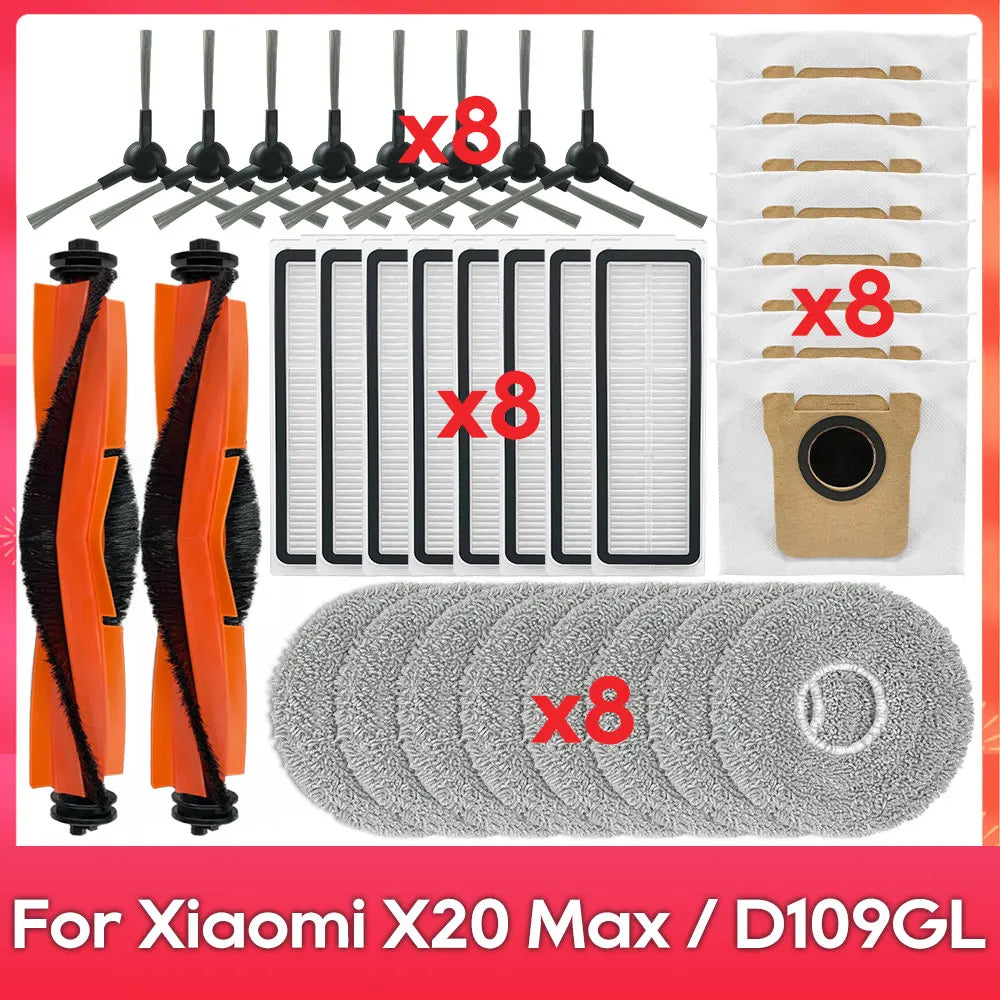 Fit For ( Xiaomi Robot Vacuum X20 Pro X20 Max M30 M40S D102GL D109GL D102 ) Part Accessory Brush Filter Mop Dust Bag