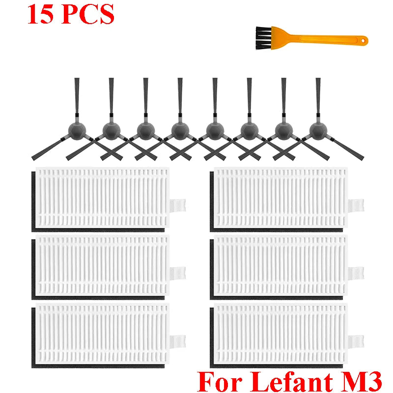 Accessories For Lefant M3 / M3 MAX / M3L HEPA Filters Robot Vacuum Cleaner Main Side Brush Mop Cloth Pads Dust Bags