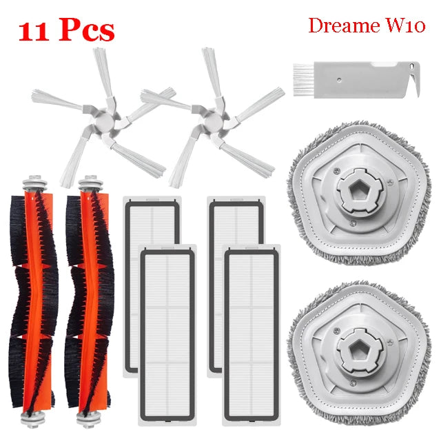 For XiaoMi Dreame Bot W10 Self-Cleaning Robot Vacuum And Mop Main Side Brush HEPA Filter Mop Pad Dust Box Vacuum Cleaner Parts