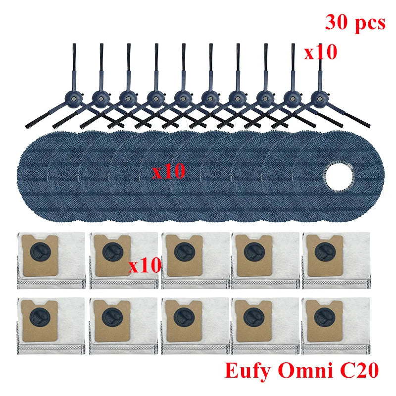 Replacement For Eufy Omni C20 Sweeper Robot Vacuum Cleaner Part Main Side Brush Mop Cloth Hepa Filter Parts Dust Bag Accessories