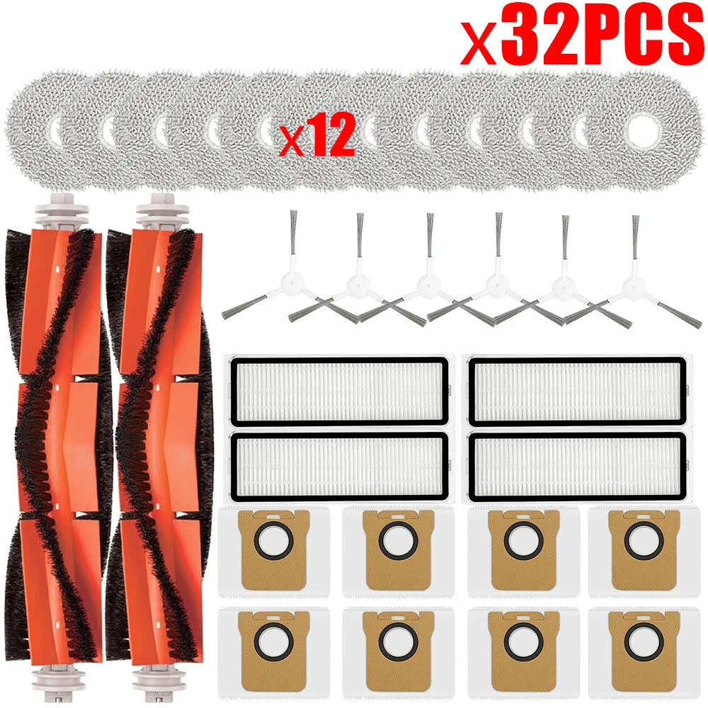 For Xiaomi Robot Vacuum X20+ X10+ X20 Plus X10 Plus Parts Main Side Brush Hepa Filter Mop Cloth Dust Bag Replacement
