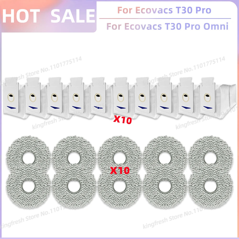 Fit For Ecovacs T30 Pro Omni / T30 OMNI Ecovacs T30e Pro YEEDI M12 ULTRA PLUS/M12 Pro+ Parts Brush Filter Bag Mop Cloth