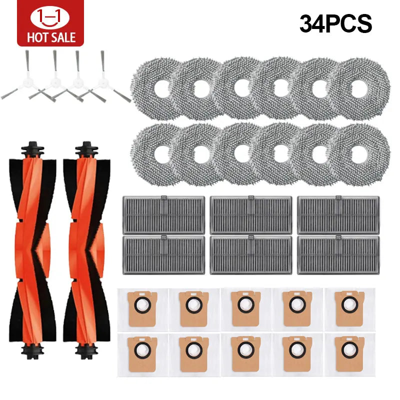 For Xiaomi Mijia M30S D103CN robot vacuum cleaner Accessories Main Side Brush Hepa Filter Mop Cloth Dust Bag Replacement Parts