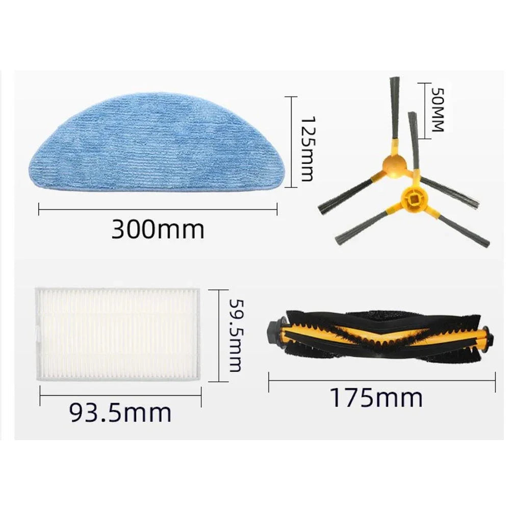 Roller Side Brush HEPA Filter Mop S Set For Liectroux C30B /