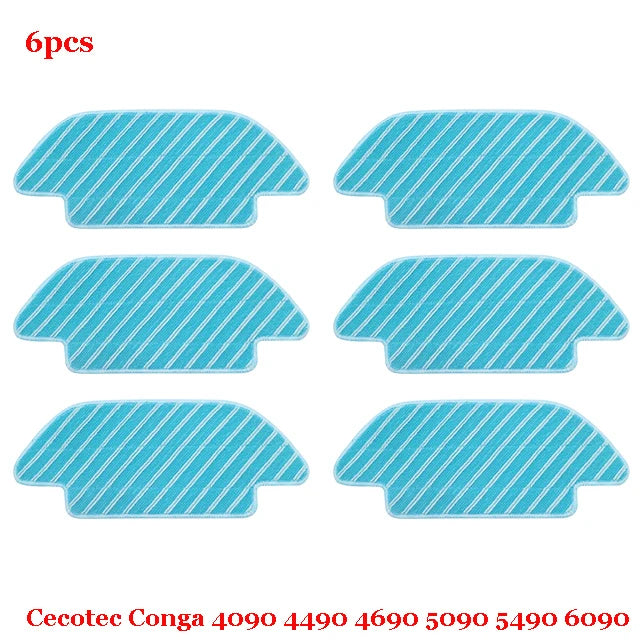 For Cecotec Conga 4090 4490 4690 5090 5490 6090 Robot Vacuum Cleaner Side / Soft Roller Brush Mop Cloth Rags Wheel Accessories
