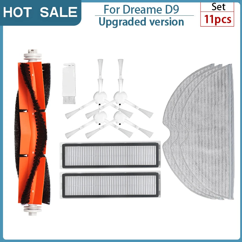 For Dreame Bot D9 Accessories D9 Max Robot Vacuum Cleaner HEPA Filter Main Side Brush Mop Cloths Replacement Spare Parts