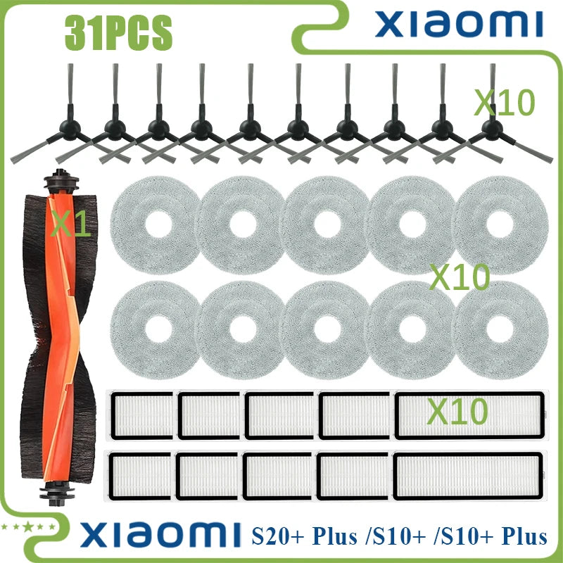For Xiaomi Robot Vacuum S20+ Plus B108GL/ S10+ Plus B105 Parts Main Roller Side Brush Hepa Filter Mop Cloth Accessories