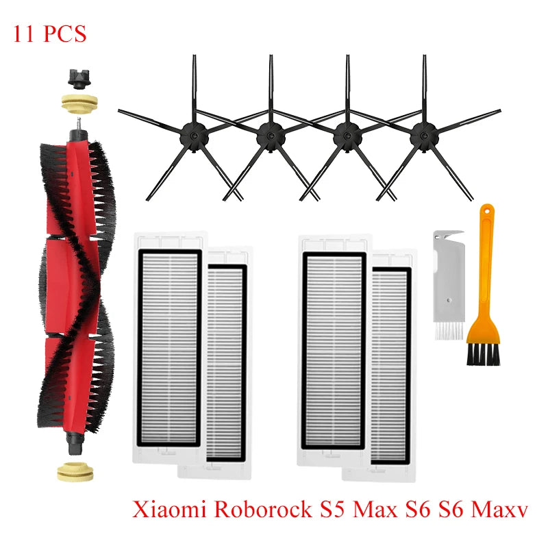 For Xiaomi Roborock S5 Max S6 Maxv Vacuum Cleaner Replacement Kit Roller Brush HEPA Filter Mop Cloth Accessories Spare Parts