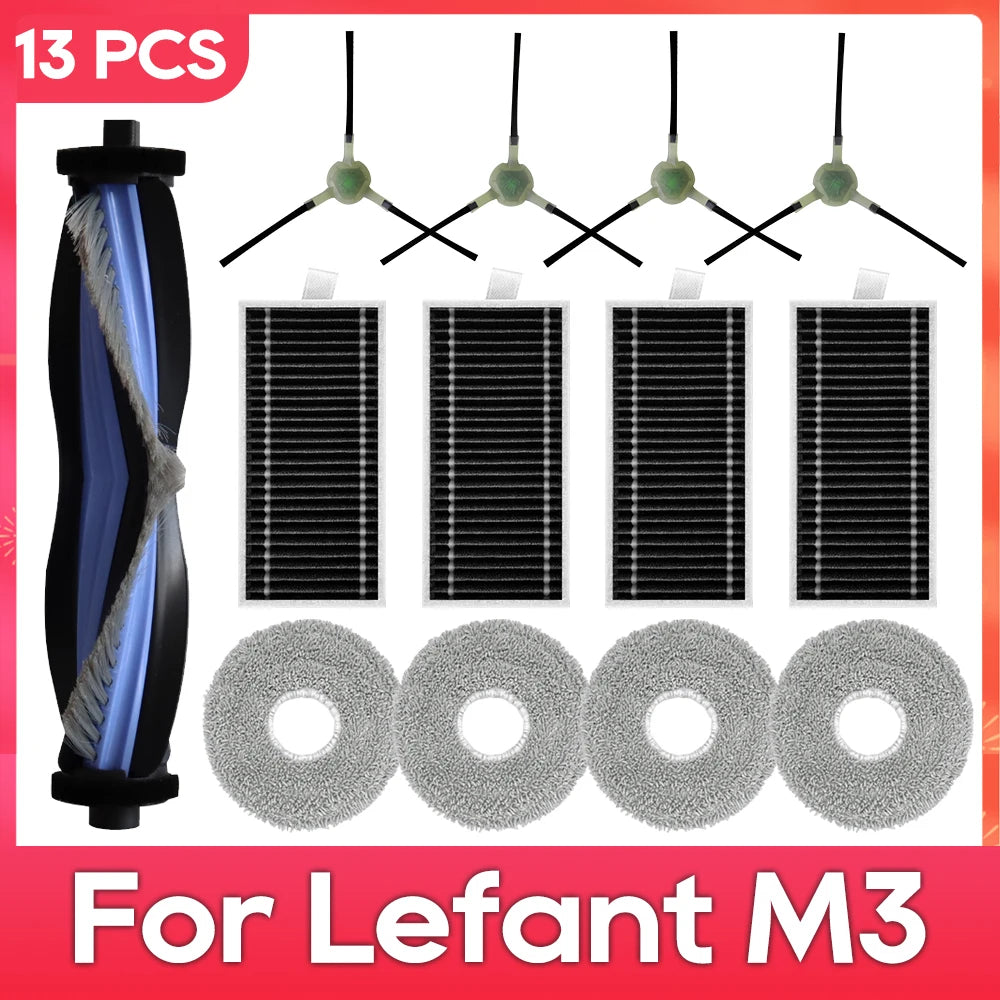 Fit For ( Lefant M3 / M3 MAX / M3L / Gen2 / Gen1 ) Brush Filter Mop Dust Bag Parts Accessories Robot Vacuum Cleaner Kit