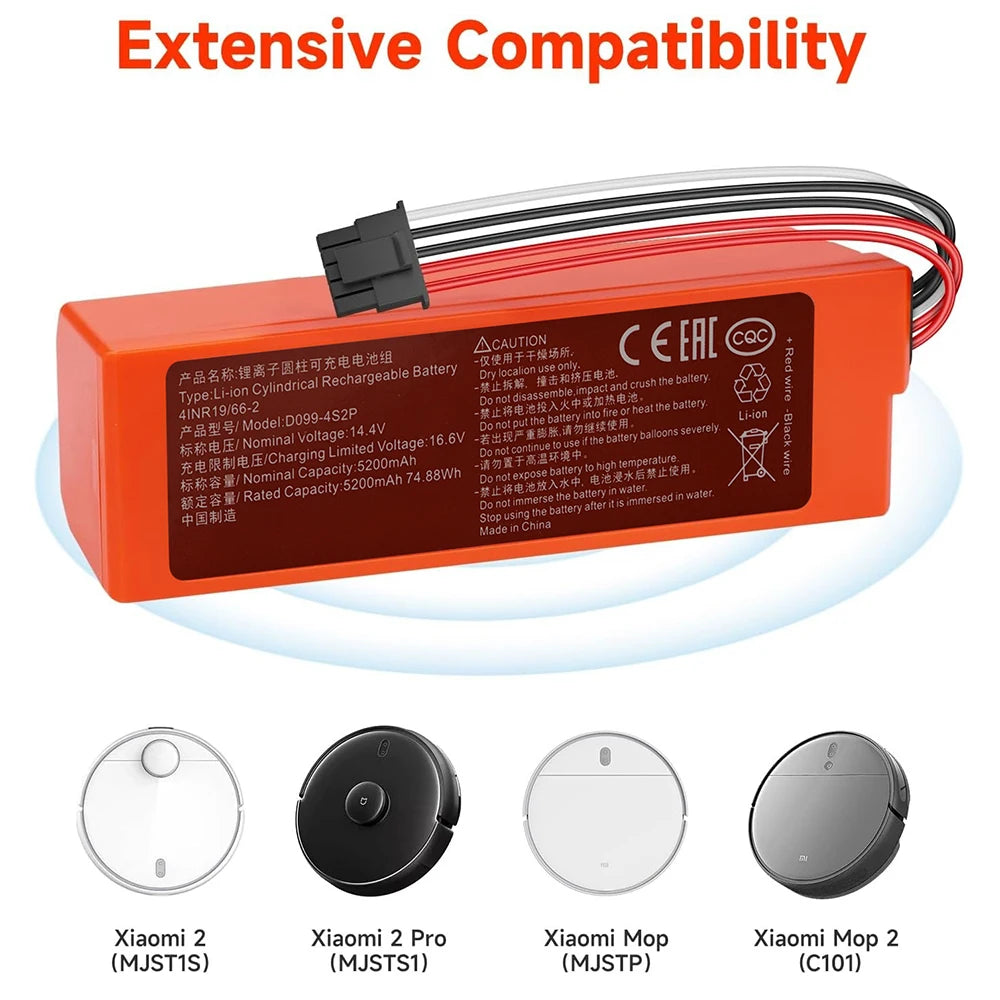 14.4V Replacement Battery 7000mAh 97.92Wh for Xiaomi MJST1S 