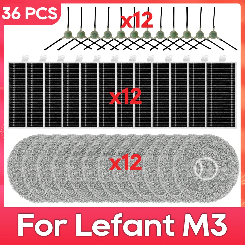 Fit For ( Lefant M3 / M3 MAX / M3L / Gen2 / Gen1 ) Brush Filter Mop Dust Bag Parts Accessories Robot Vacuum Cleaner Kit