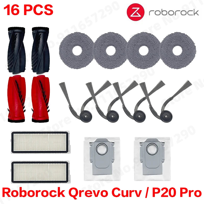 Roborock Qrevo Curv / P20 Pro Robot Vacuum Cleaner Hepa Filter Mop Cloth Dust Bag Accessories Replacement Parts