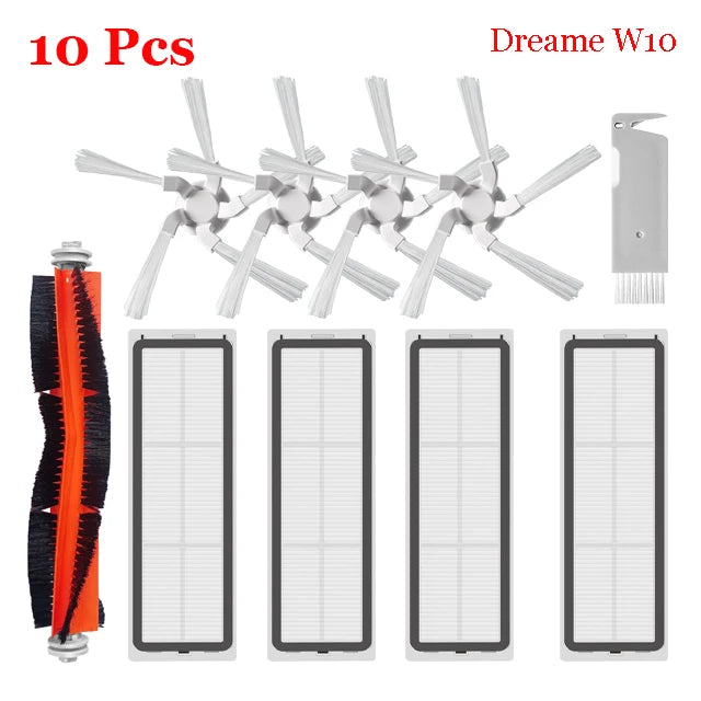 For XiaoMi Dreame Bot W10 Self-Cleaning Robot Vacuum And Mop Main Side Brush HEPA Filter Mop Pad Dust Box Vacuum Cleaner Parts