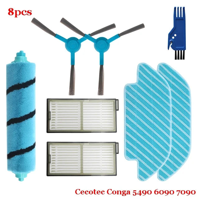 Accessories For Cecotec Conga 5490 6090 7090 Robot Vacuum Cleaner Main Side Brush Hepa Filter Mop Cloth Replacement Spare Parts