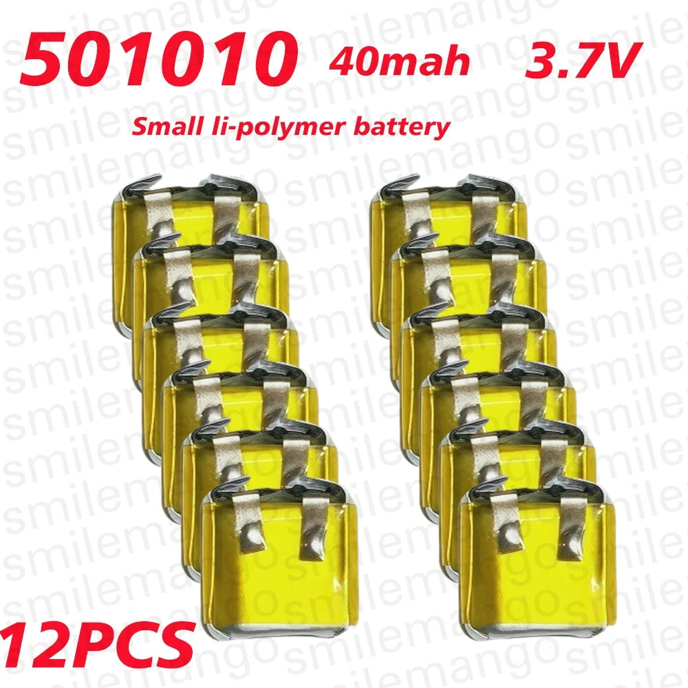 501010 Battery 3.7V 40mAh Lipo Rechargeable Polymer Lithium Batteries for Bluetooth Headset Mp3/mp4 Smart Watch GPS Li Po Cell