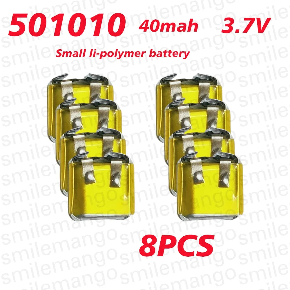 501010 Battery 3.7V 40mAh Lipo Rechargeable Polymer Lithium Batteries for Bluetooth Headset Mp3/mp4 Smart Watch GPS Li Po Cell