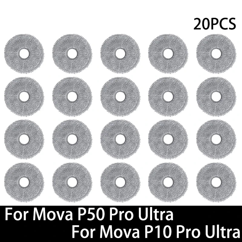 For Mova P50 Pro Ultra / Mova P10 Pro Ultra Robot Vacuum Spare Parts Main Side Brush Hepa Filter Mop Cloth Dust Bag Accessories