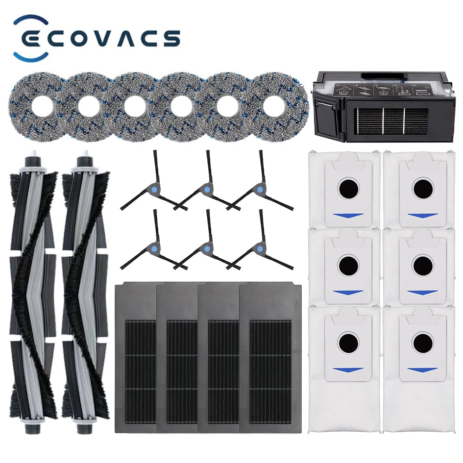 Ecovacs Deebot X2 Omni / X2 Pro / X2 Robot Vacuum Accessories Roller Main Side Brush Hepa Filter Mop Cloth Dust Bag Parts