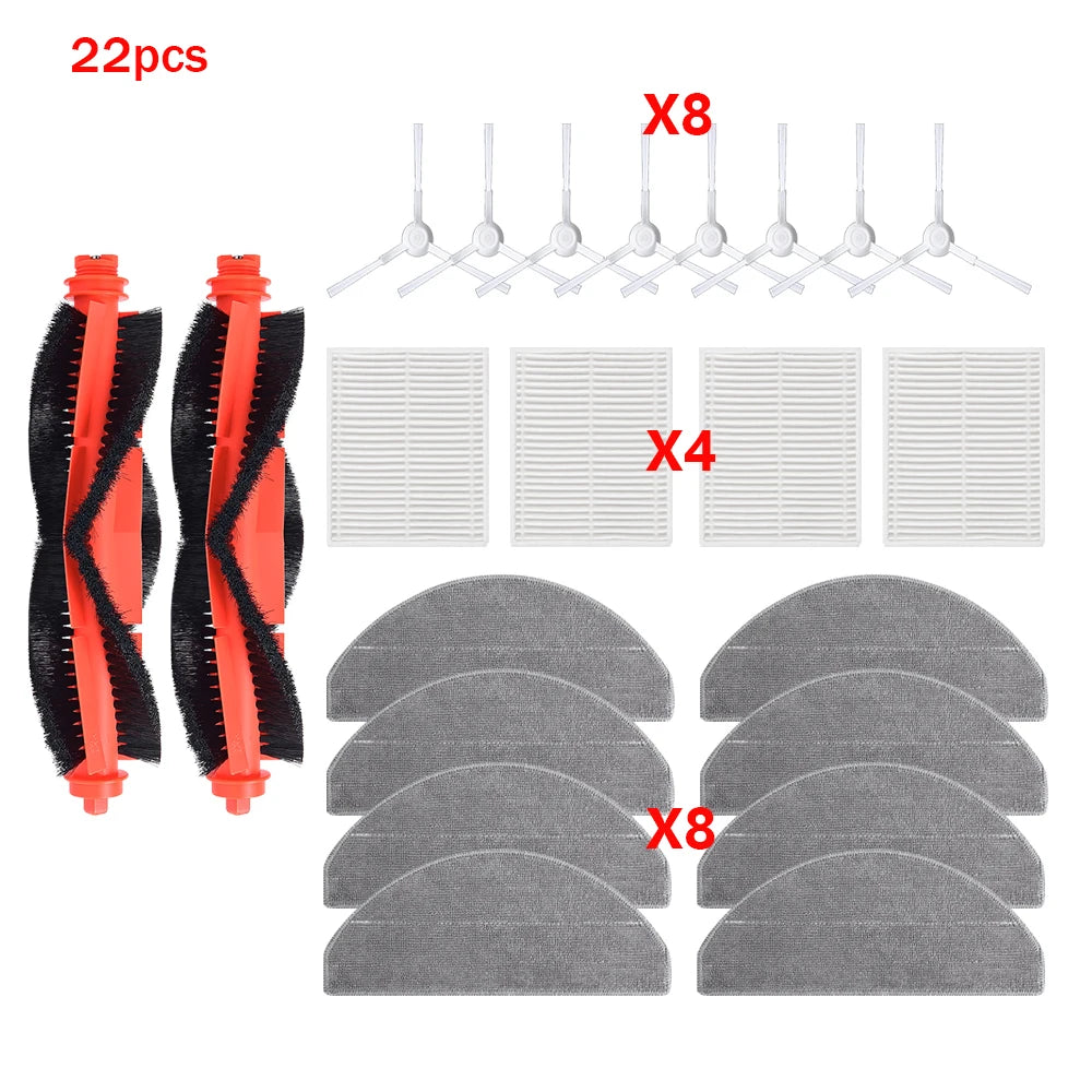 Sweeping Parts For Xiaomi S20 E12 E10 B112 D106 C103 E10C 3C Plus Robot Vacuum Cleaner Main Side Brush HEPA Filter Mop Cloths