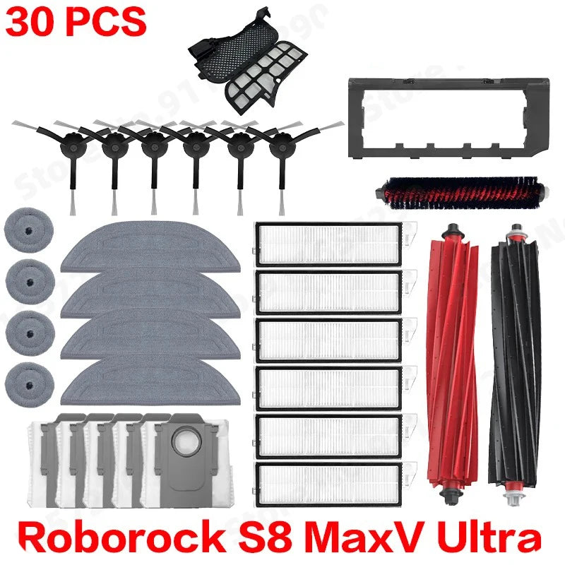 Roborock S8 MaxV Ultra Robot Vacuum Cleaner Accessories Mop Cloth Vacuum Bags Side Brush Filter Replaceable Spare Parts