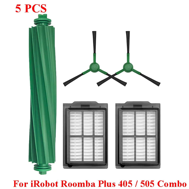 For Irobot Roomba Plus 405 Combo/505 Combo Robot Vacuum Cleaner Main Brushes Side Mop Cloths Filters Dust Bags Accessories Kit