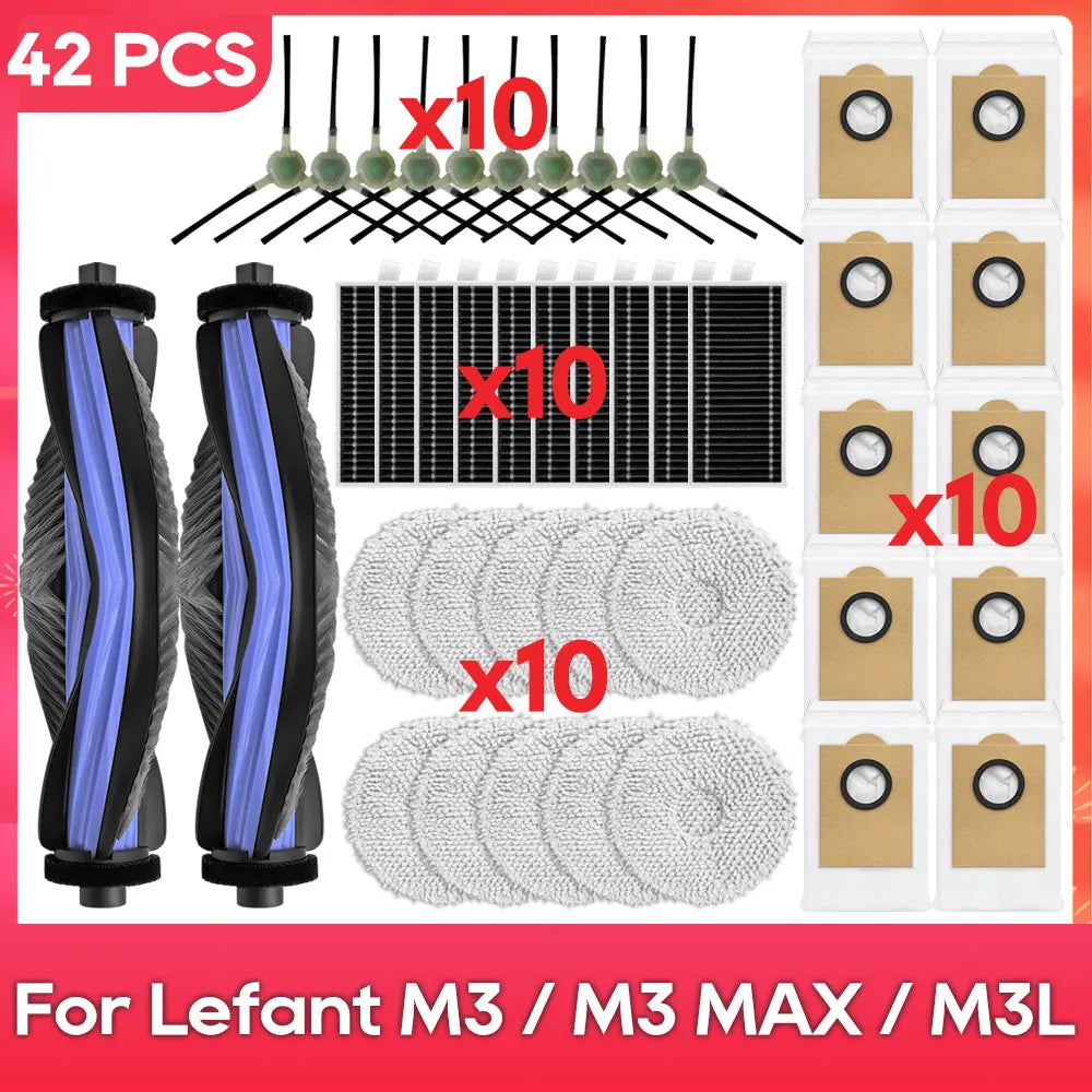 Fit For ( Lefant M3 / M3 MAX / M3L / Gen2 / Gen1 ) Brush Filter Mop Dust Bag Parts Accessories Robot Vacuum Cleaner Kit