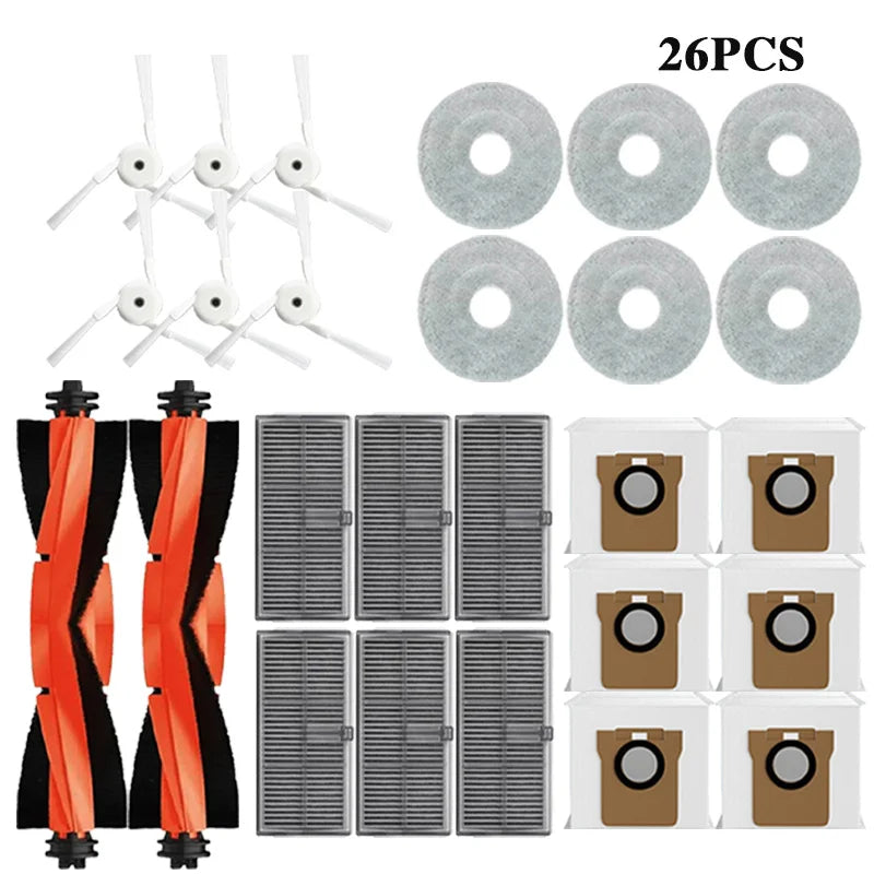 For Xiaomi Mijia M40 D110CN Robot Vacuum Spare Parts Main Side Brush Hepa Filter Mop Cloth Dust Bag Accessories Replacement