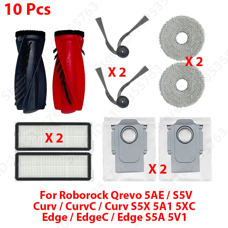 For ( Roborock Qrevo 5AE / S5V / Curv / CurvC / Curv S5X 5A1 5XC / Edge / EdgeC / Edge S5A 5V1 ) Parts Brush Filter Mop Bag