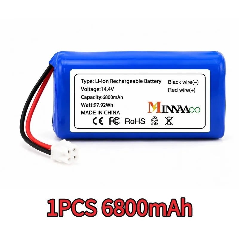 MINNAAOO 12800mAh 14.8V High Capacity Li-ion Battery For HUTT W55 W66 DDC55 DDC51 Window Cleaning Robot