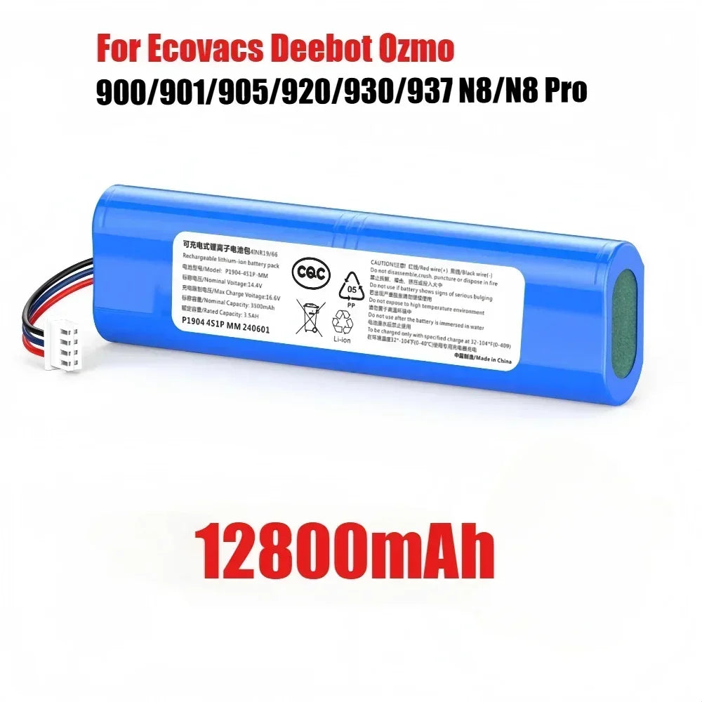 6500mAh Replacement Battery for Ecovacs Deebot Ozmo 900 901 905 920 930 937 N8 Pro 14.4V Li - ION Robot Vacuum Cleaner Battery