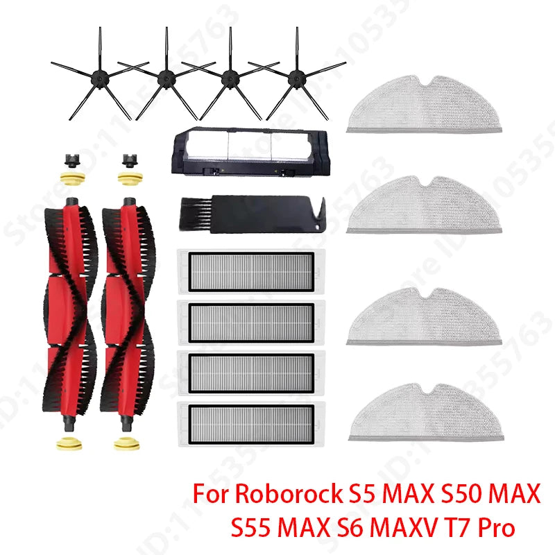 Roborock S5 MAX S50 MAX S55 MAX S6 MAXV HEPA Filter Side/Main Brush Water Tank Tray Mop Dust Box Vacuum Cleaner Accessories
