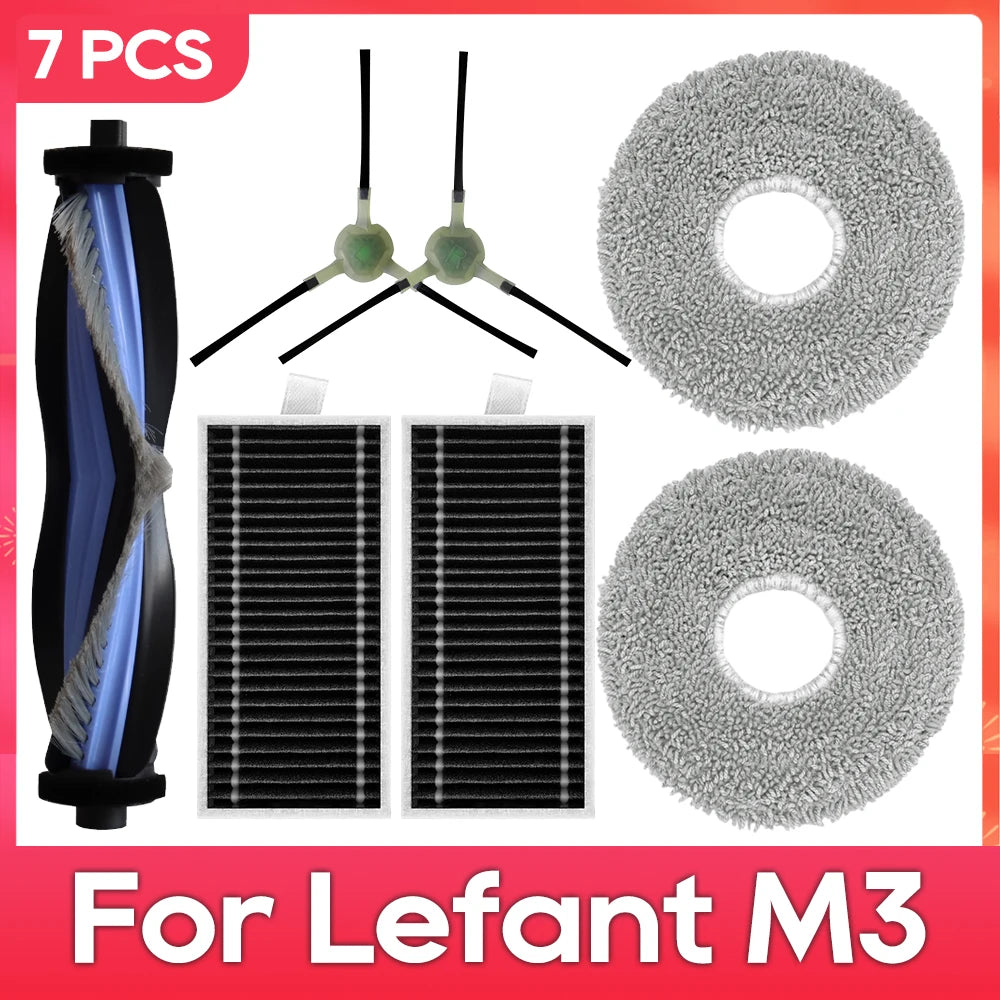 Fit For ( Lefant M3 / M3 MAX / M3L / Gen2 / Gen1 ) Brush Filter Mop Dust Bag Parts Accessories Robot Vacuum Cleaner Kit