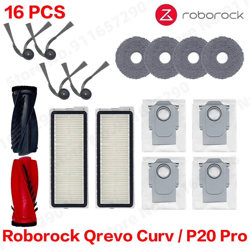 Roborock Qrevo Curv / P20 Pro Robot Vacuum Cleaner Hepa Filter Mop Cloth Dust Bag Accessories Replacement Parts