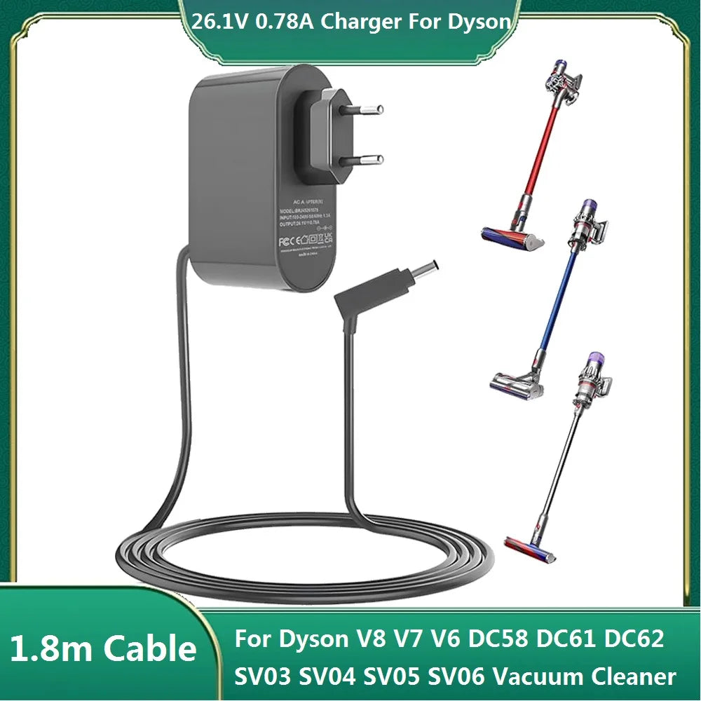 26.1V 0.78A Replacement Charger For Dyson V8 V7 V6 DC58 DC61