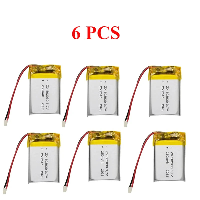 502030 Battery 3.7V 250mAh Lipo Polymer Rechargeable Li-ion Batteries Ph-2.0mm for Bluetooth Headset Car Recorder Car Toys