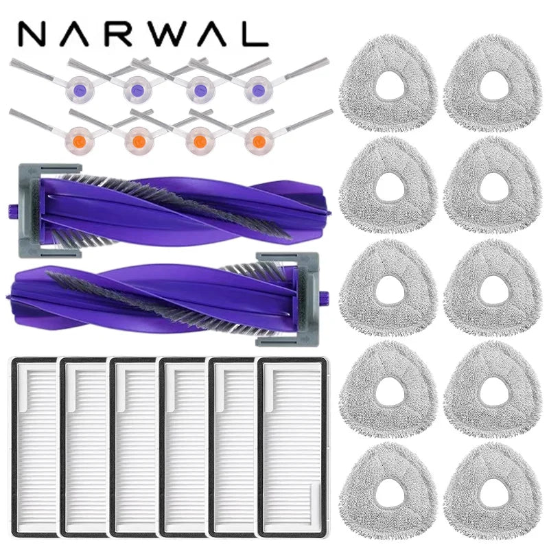 Narwal Freo X Ultra / J4 / J4 Lite Robot Vacuum Spare Parts Main Side Brushes Mop Cloths HEPA Filters Accessories
