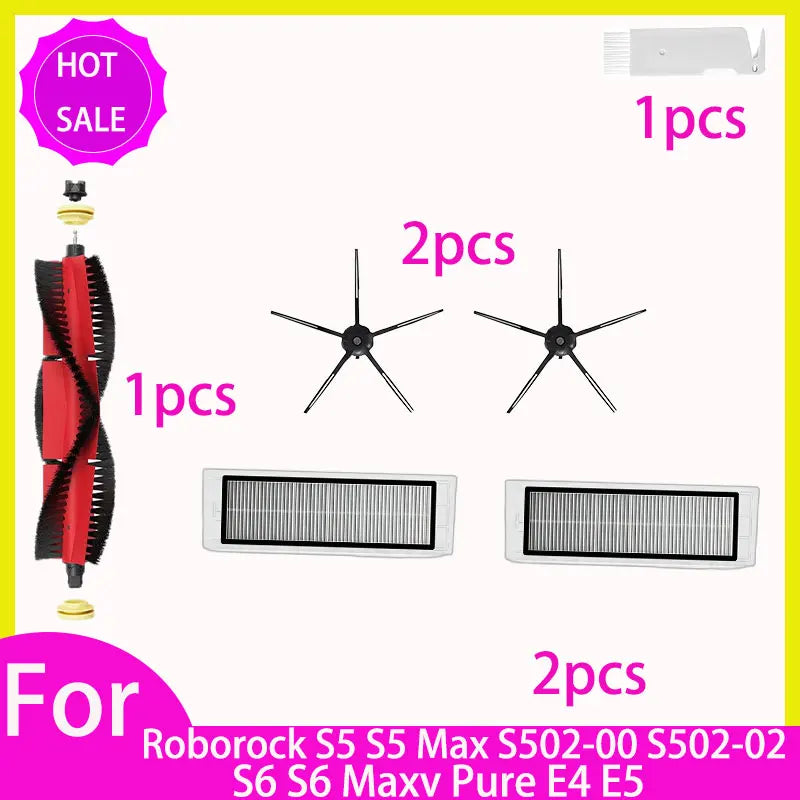 HEPA Filter Mop for Roborock S5 S502-00 S502-02 S5 Max S6 MaxV S6 Pure E4 E5 Robot Vacuum Spare Parts Main Side Brush
