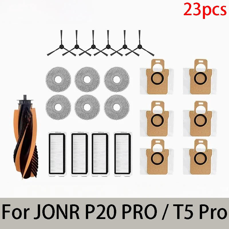 For JONR P20 PRO / T5 Pro Robot Vacuum Cleaner Accessories Main Side Brush Hepa Filter Mop Cloth Dust Bag Replacement