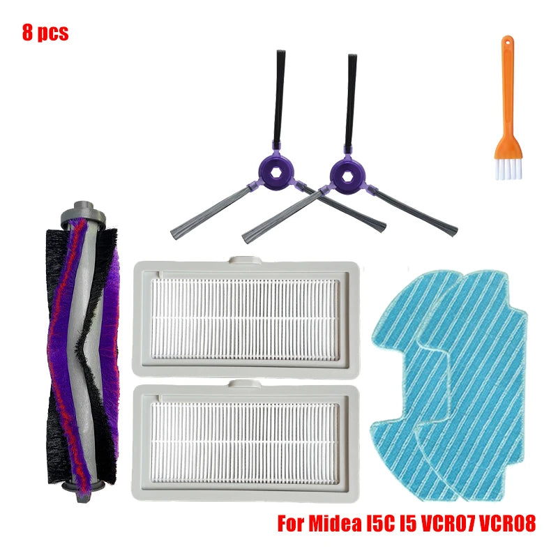 For Midea I5 I5C VCR07 VCR08 Robot Vacuum Cleaner Midea I5C Spare Parts Roller Brush Mop Bracket Dust Box Water Tank Accessories