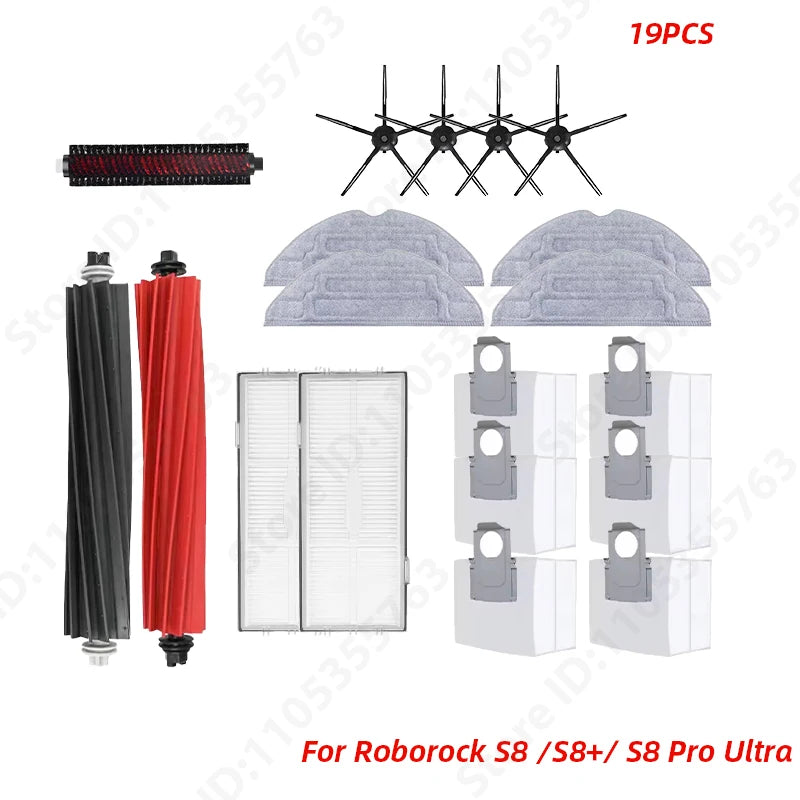 Roborock S8 Pro Ultra S8+ Robot Vacuum Cleaner Mop Choth Vacuum Bags Accessories Side Brush Filter Replaceable Spare Parts