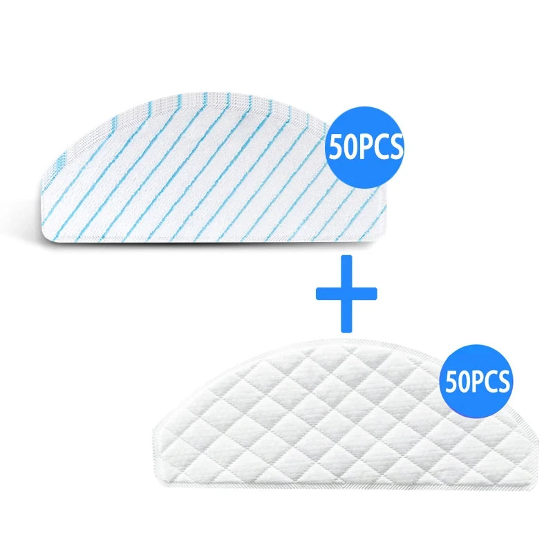 100 Pack Disposable Mop Pads for Ecovacs Deebot Ozmo T8 T8+ T8 AIVI T9 AIVI / N8 Pro / N8 Pro+ Robot Vacuum Cleaner Accessories