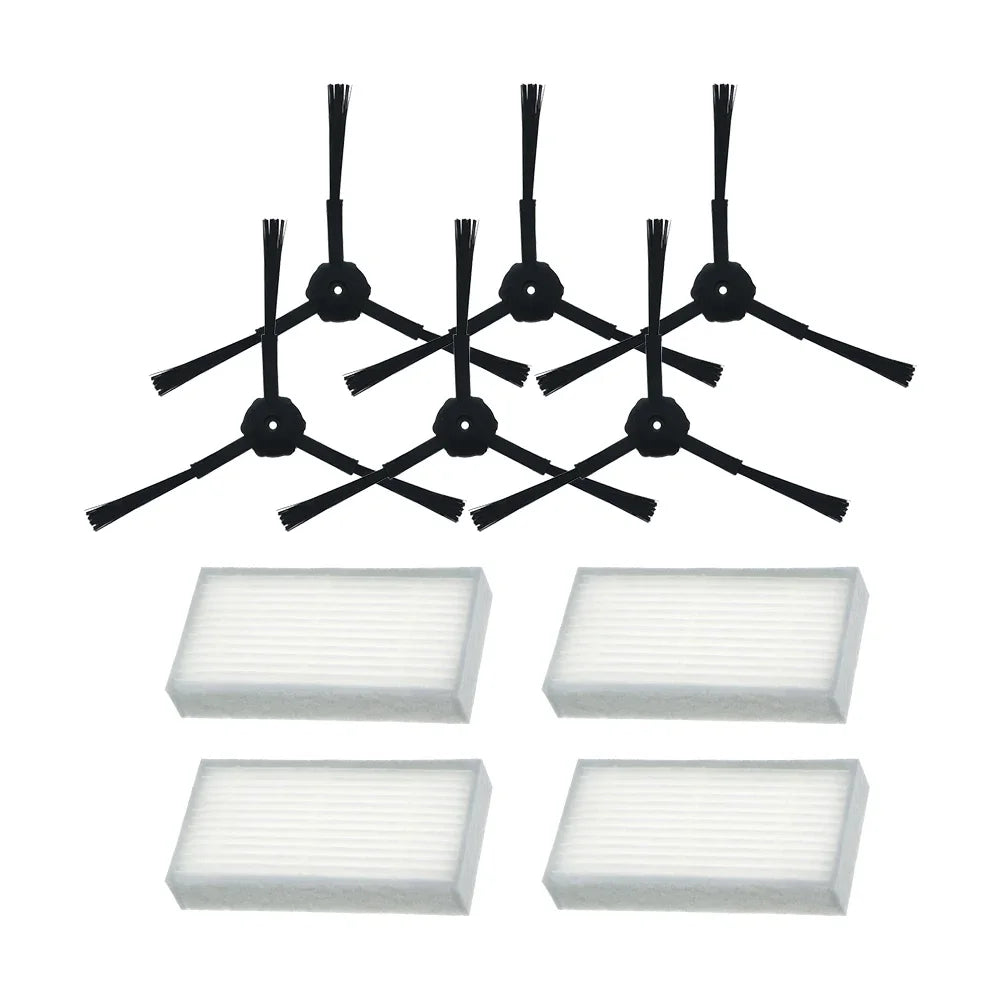 6Pcs Side Brush+4Pcs Filter Hepa for Ariete Briciola 2711 27