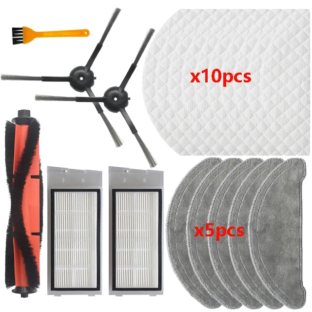 For Roidmi Eve Plus SDJ01RM Robotic Vacuum Cleaner Spare Parts Mop Cloth Hepa Filter Main Brush Side Brush Dust Bag Accessories