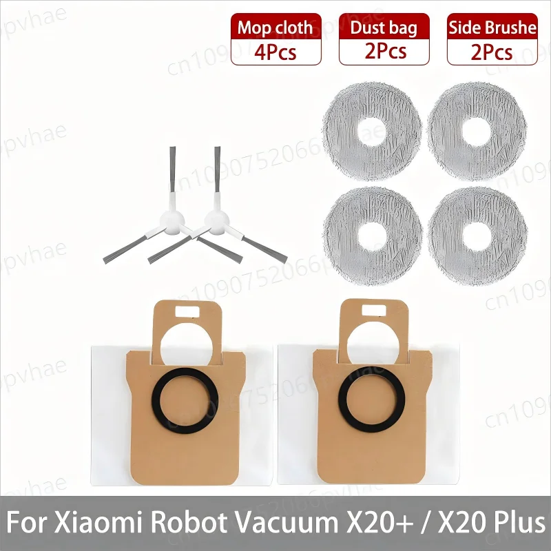 For Xiaomi Robot Vacuum X20+ / X20 Plus Parts Accessories Main Brush Side Brush Hepa Filter Mop Cloth Dust Bag Replacement Spare